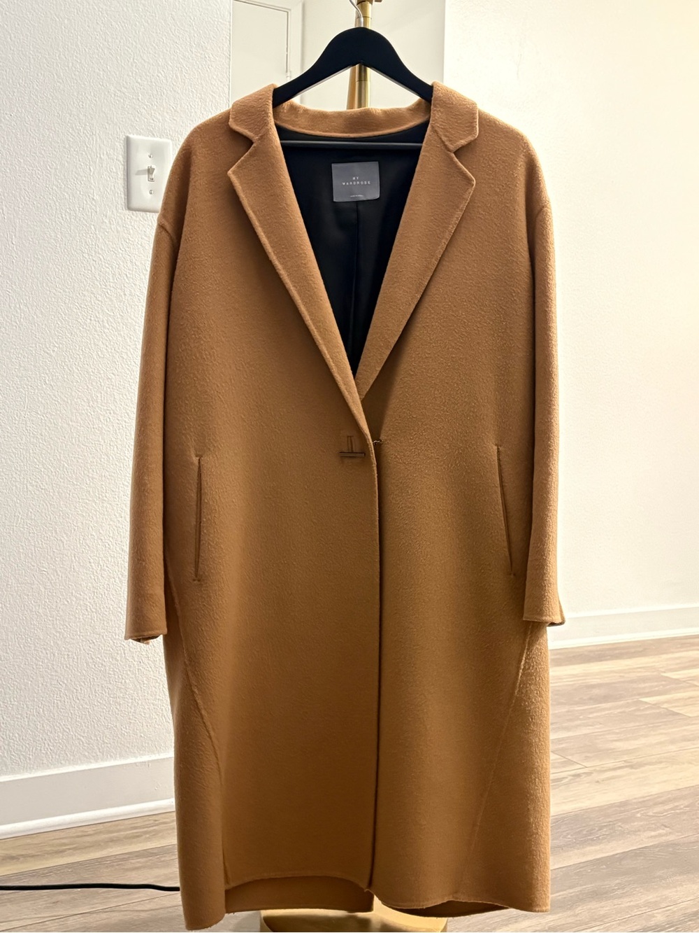 My Wardrobe Camel Wool Blend Maxi Coat Made in Korea